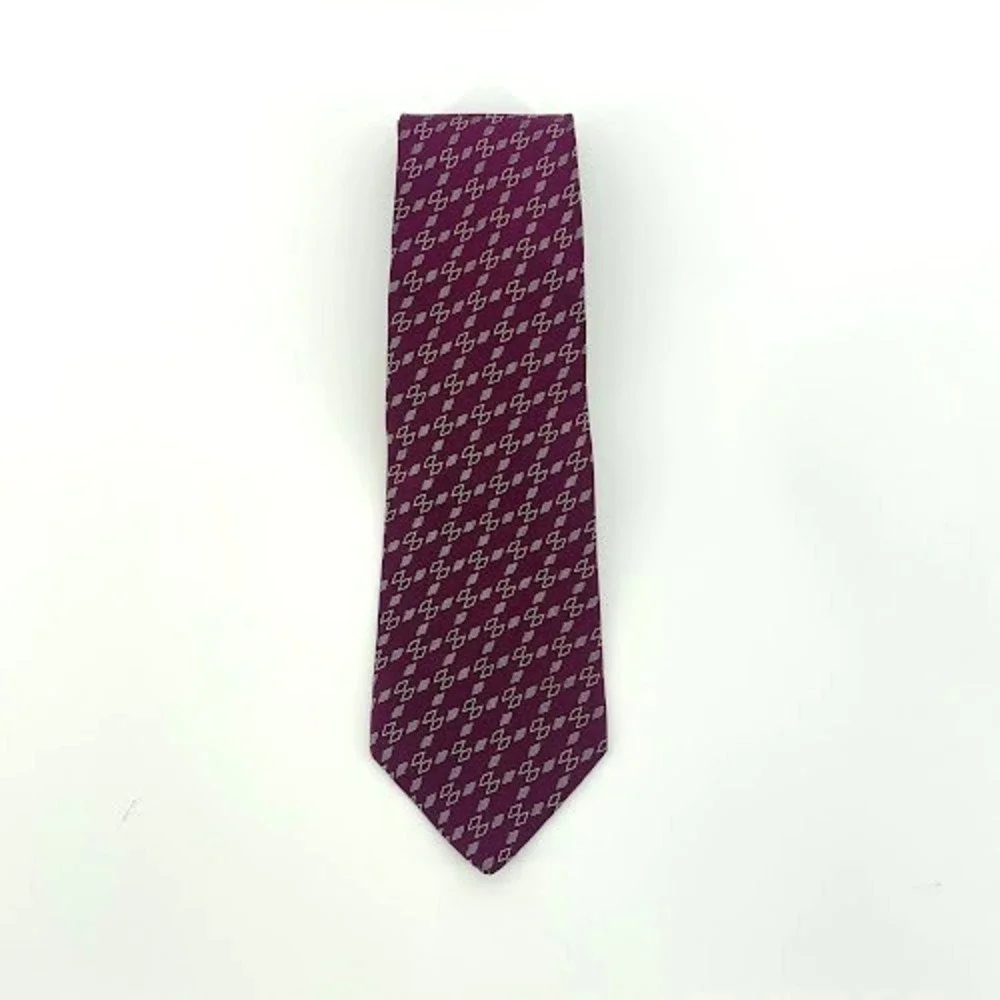 Ralph Lauren Tie Necktie Mens Purple Geometric Pattern Business Formal